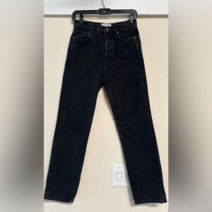 Reformation Cynthia High Rise Straight Jeans - Black Size 26